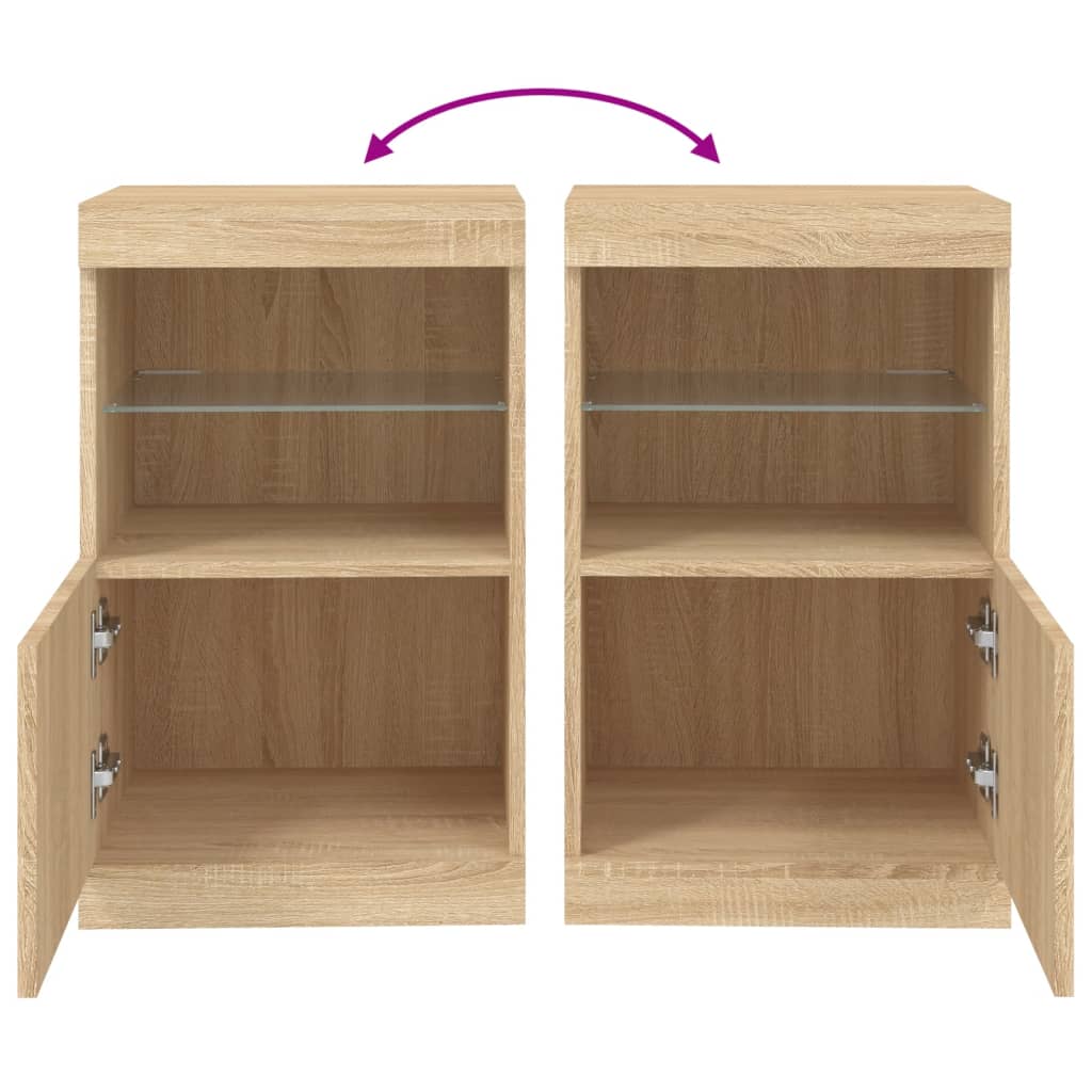 vidaXL Sideboard with LED Lights Sonoma Oak 41x37x67 cm