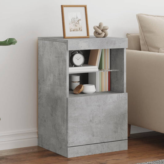 vidaXL Sideboard with LED Lights Concrete Grey 41x37x67 cm