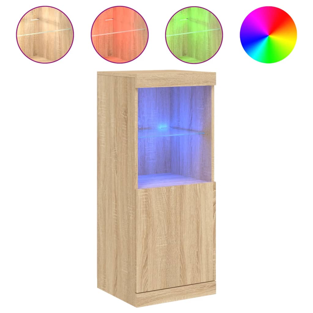 Sideboard with LED Lights Sonoma Oak 41x37x100 cm