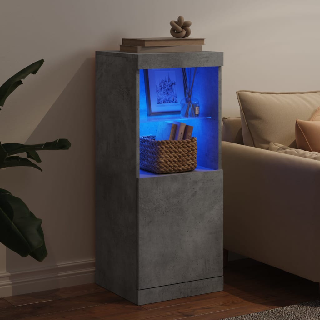 Sideboard with LED Lights Concrete Grey 41x37x100 cm