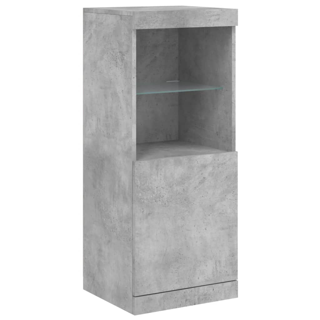 Sideboard with LED Lights Concrete Grey 41x37x100 cm