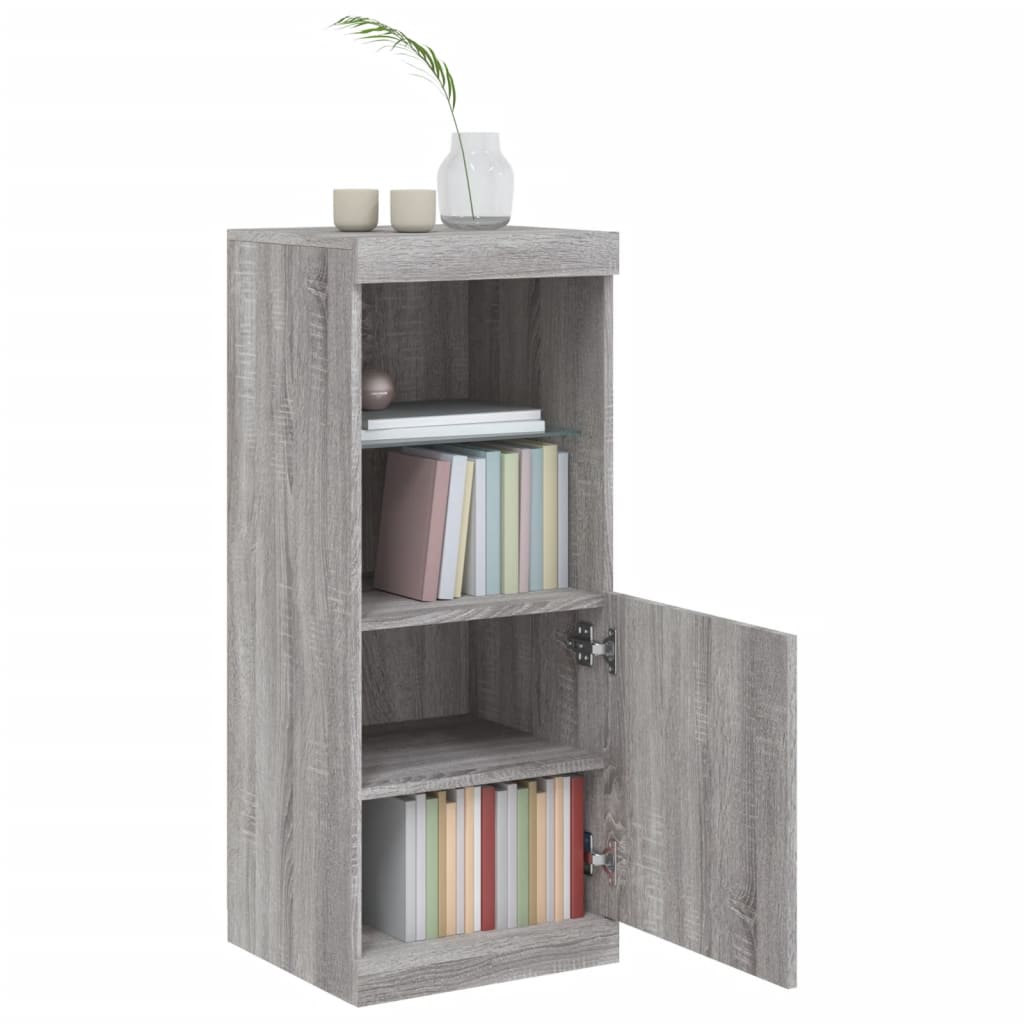 Sideboard with LED Lights Grey Sonoma 41x37x100 cm