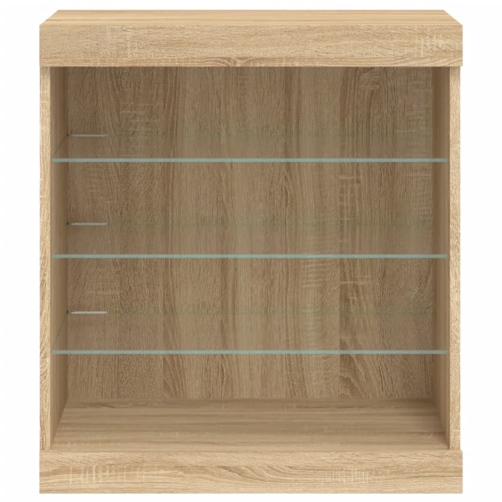 Sideboard with LED Lights Sonoma Oak 60,5x37x67 cm