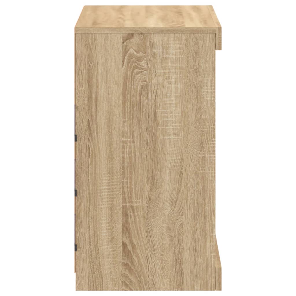 Sideboard with LED Lights Sonoma Oak 60,5x37x67 cm
