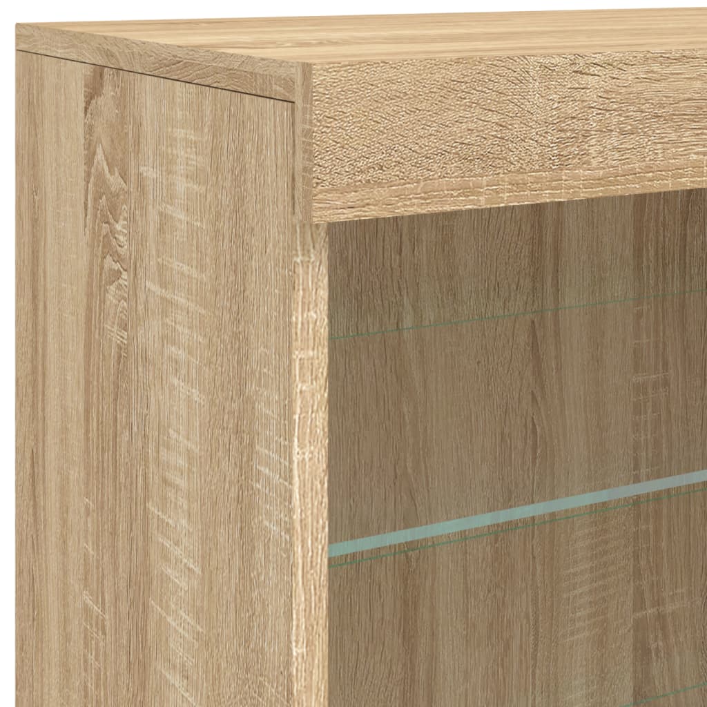 Sideboard with LED Lights Sonoma Oak 60,5x37x67 cm