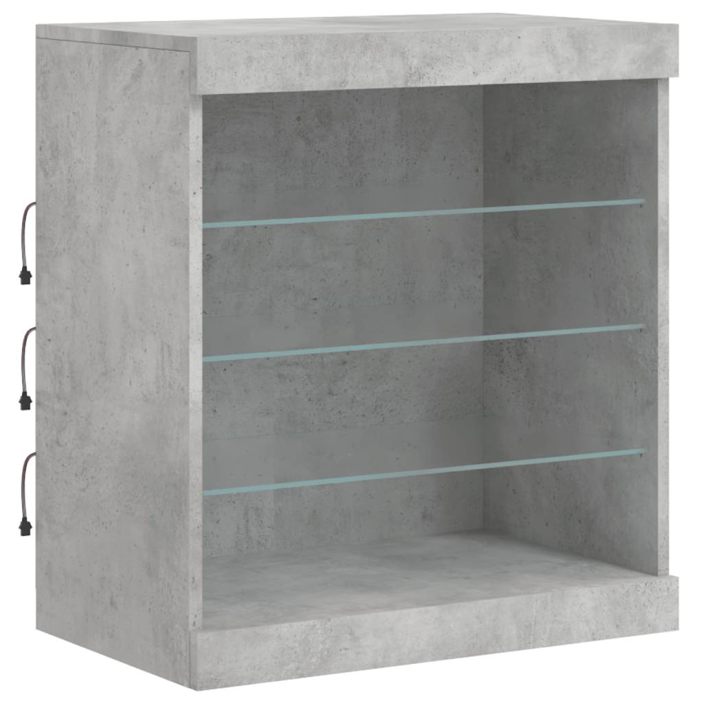 Sideboard with LED Lights Concrete Grey 60,5x37x67 cm