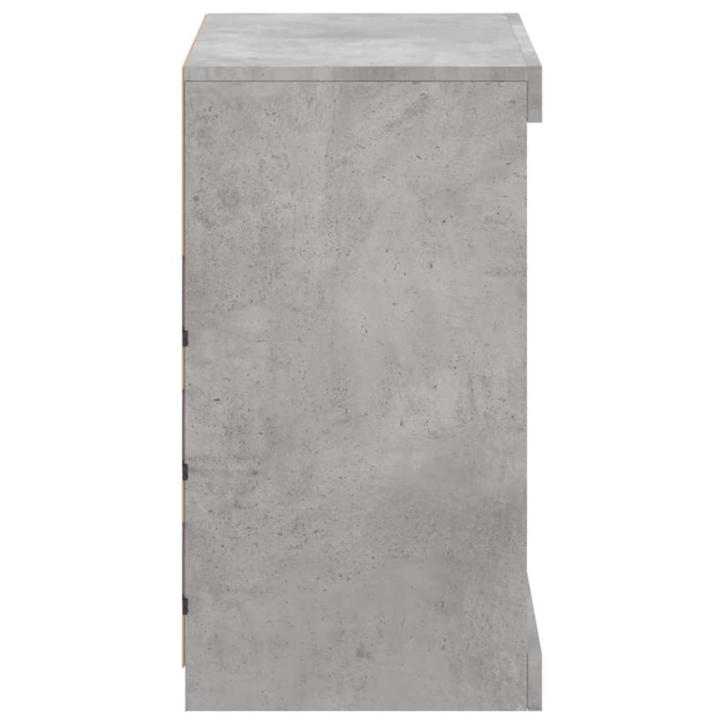 Sideboard with LED Lights Concrete Grey 60,5x37x67 cm