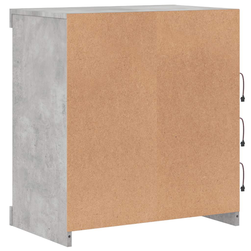 Sideboard with LED Lights Concrete Grey 60,5x37x67 cm