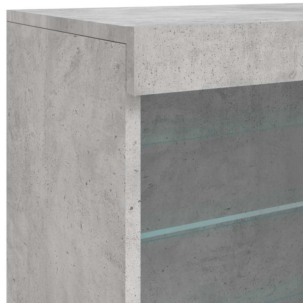 Sideboard with LED Lights Concrete Grey 60,5x37x67 cm