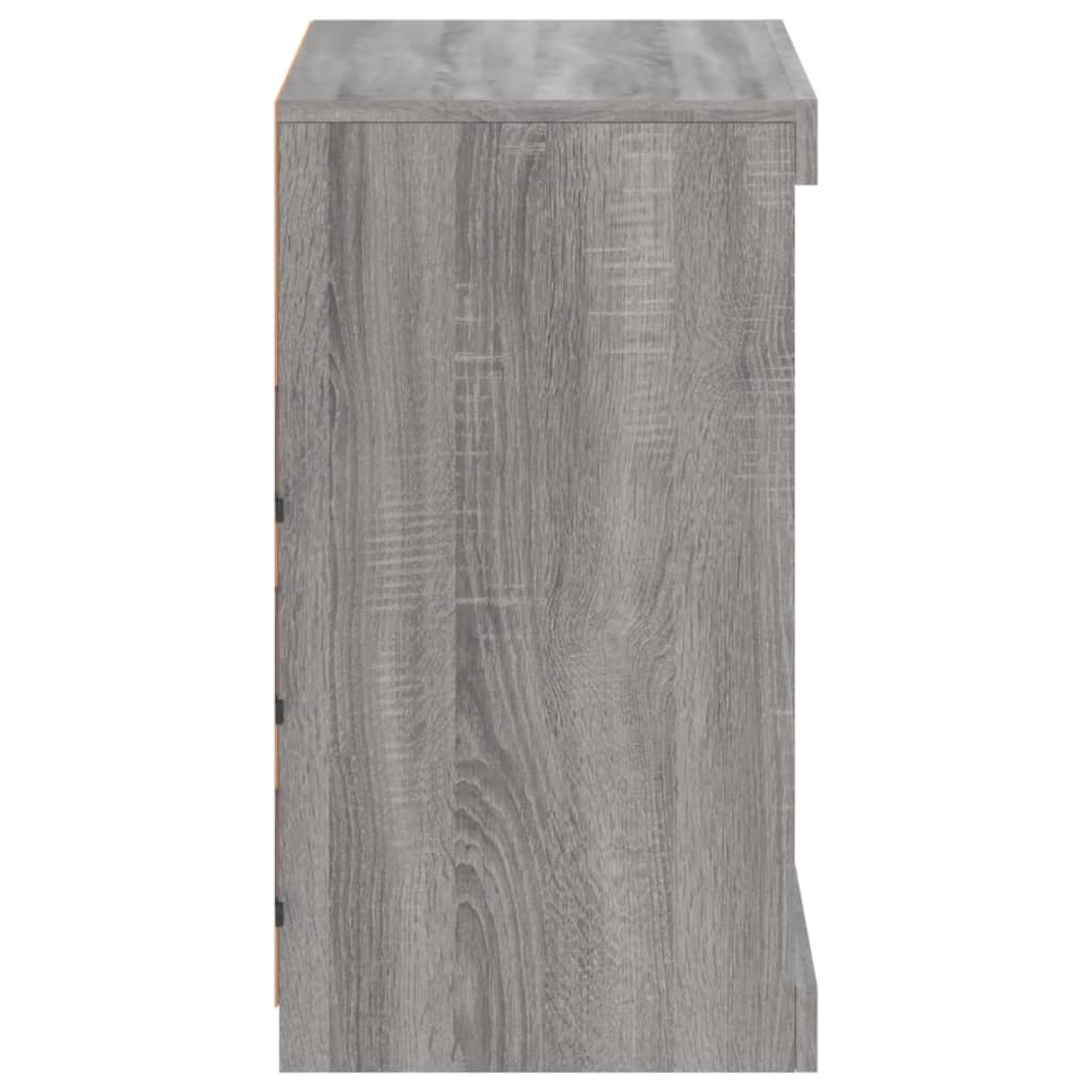 Sideboard with LED Lights Grey Sonoma 60,5x37x67 cm