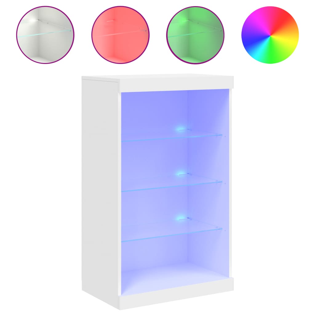 Sideboard with LED Lights White 60,5x37x100 cm