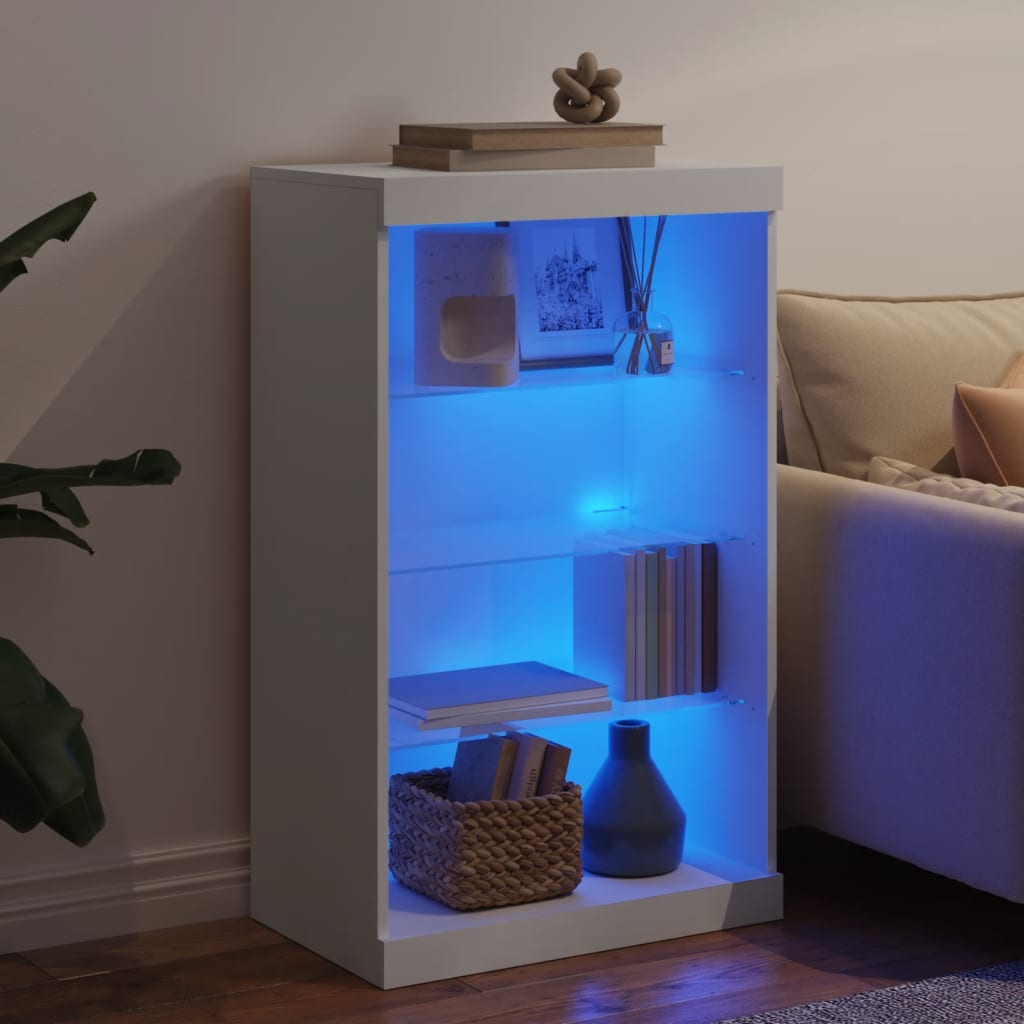 Sideboard with LED Lights White 60,5x37x100 cm