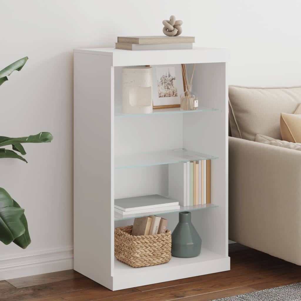 Sideboard with LED Lights White 60,5x37x100 cm
