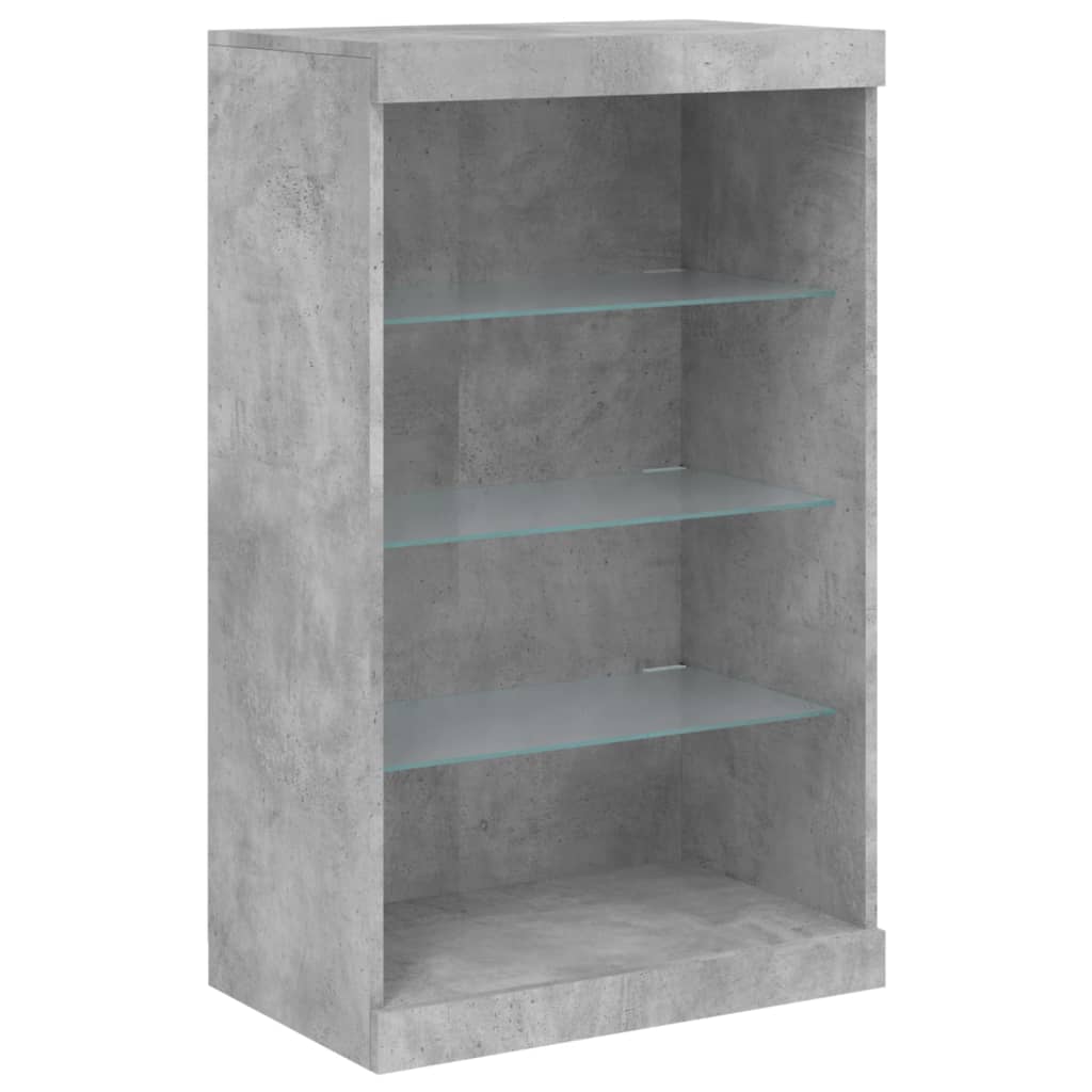 Sideboard with LED Lights Concrete Grey 60,5x37x100 cm