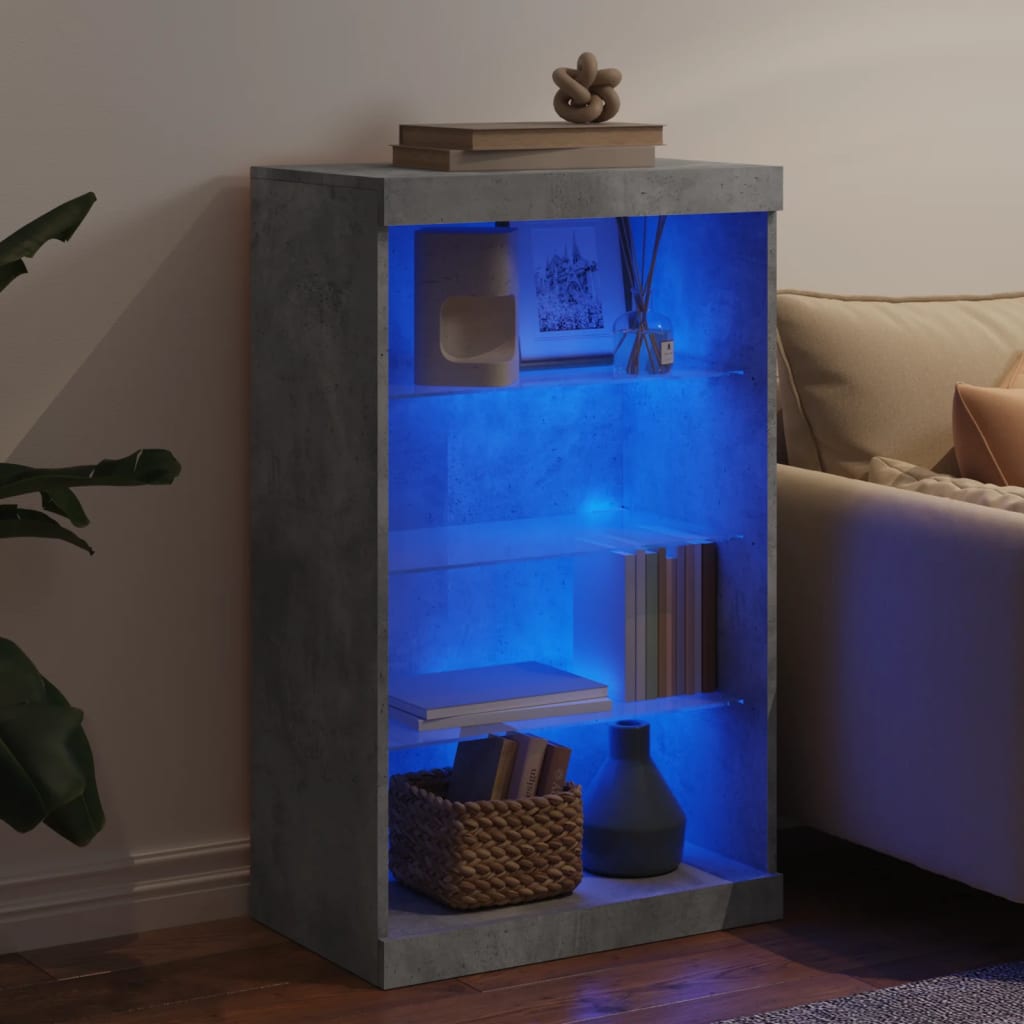 Sideboard with LED Lights Concrete Grey 60,5x37x100 cm