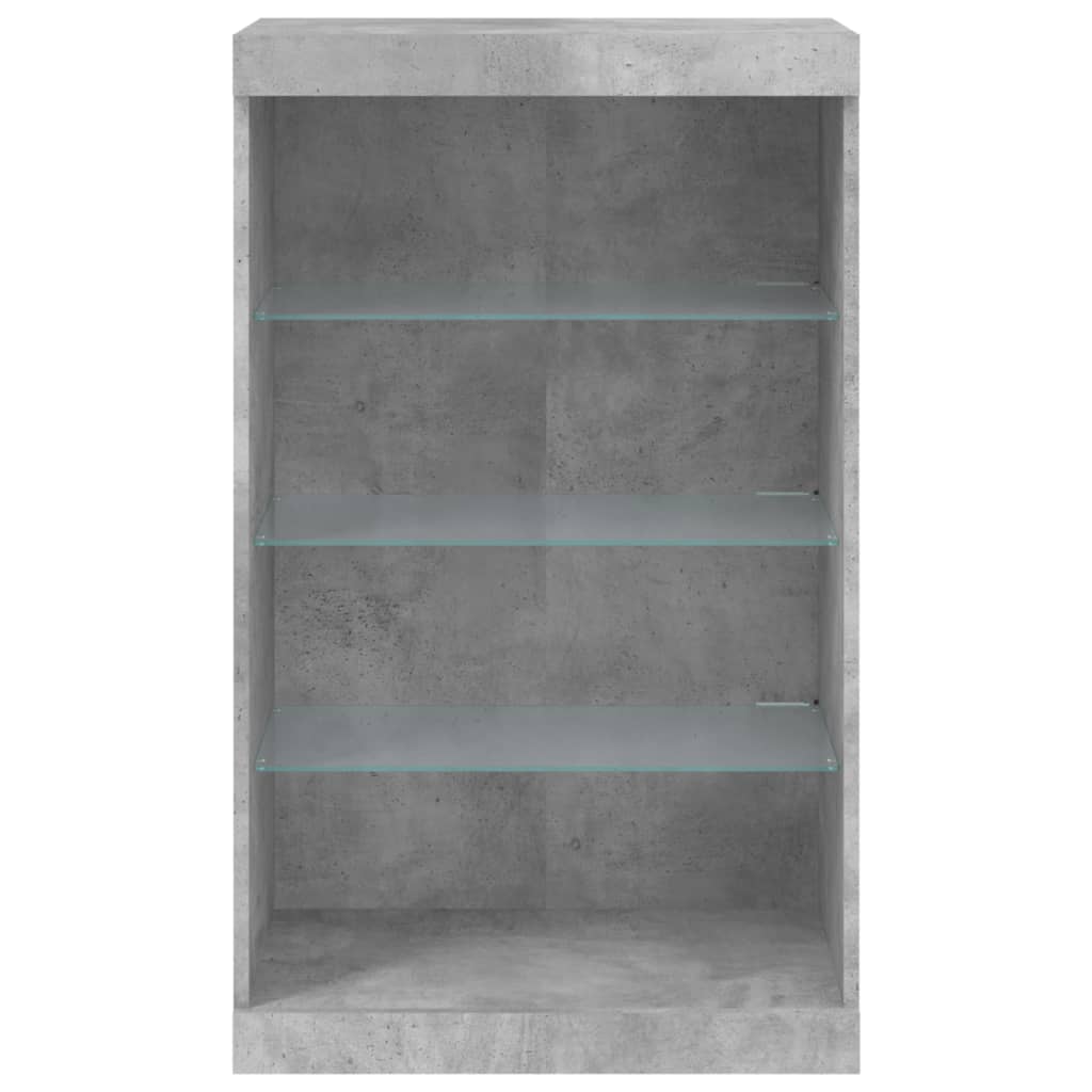 Sideboard with LED Lights Concrete Grey 60,5x37x100 cm