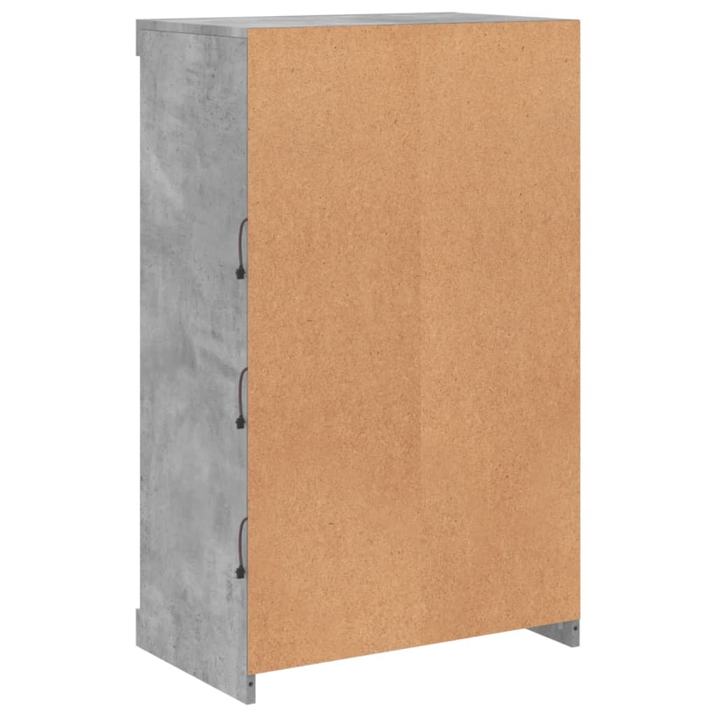 Sideboard with LED Lights Concrete Grey 60,5x37x100 cm