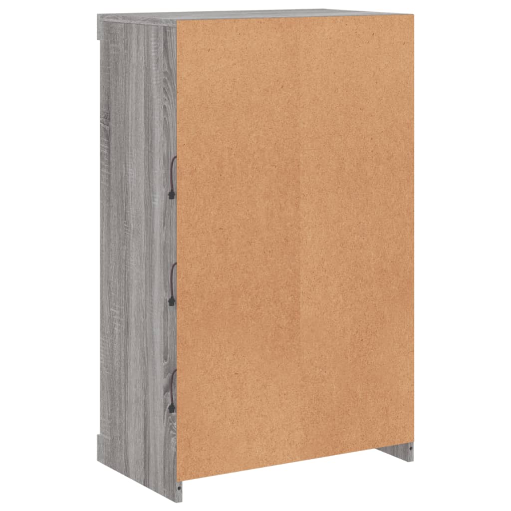 Sideboard with LED Lights Grey Sonoma 60,5x37x100 cm