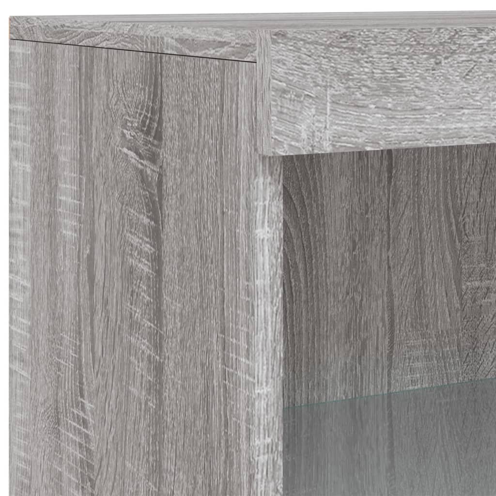 Sideboard with LED Lights Grey Sonoma 60,5x37x100 cm
