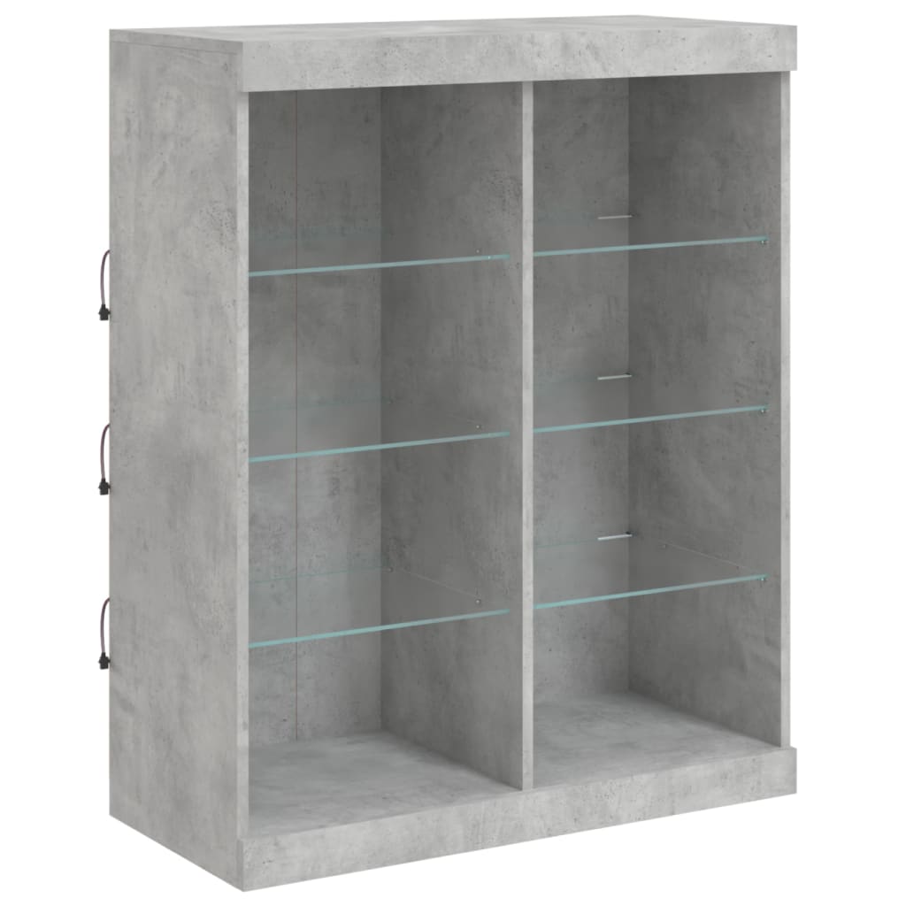 Sideboard with LED Lights Concrete Grey 81x37x100 cm
