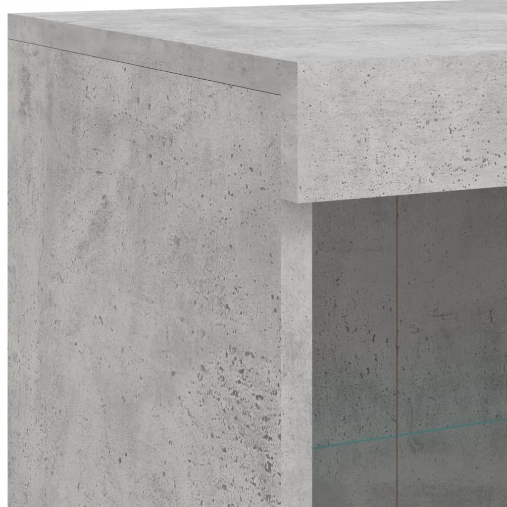 Sideboard with LED Lights Concrete Grey 81x37x100 cm