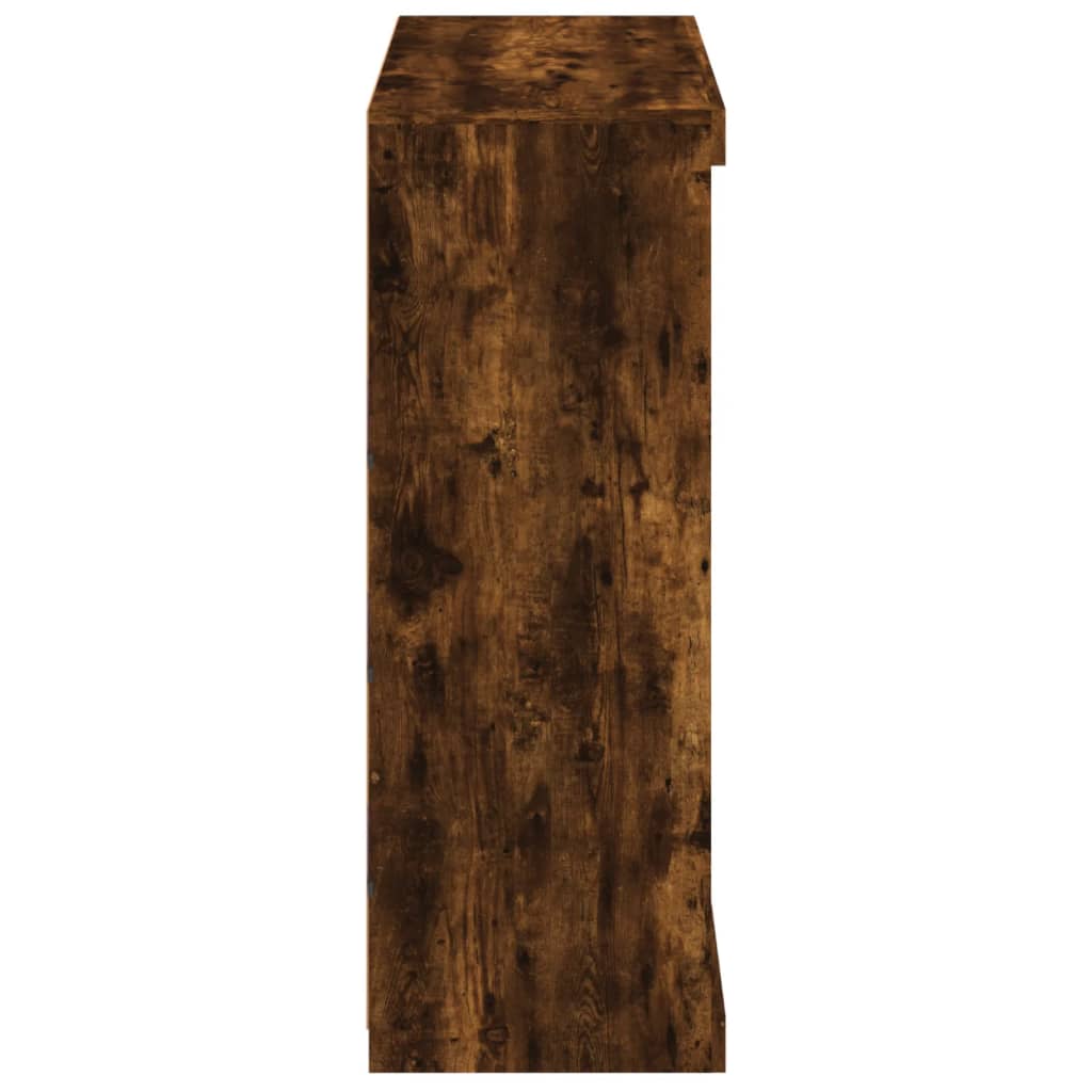 Sideboard with LED Lights Smoked Oak 81x37x100 cm
