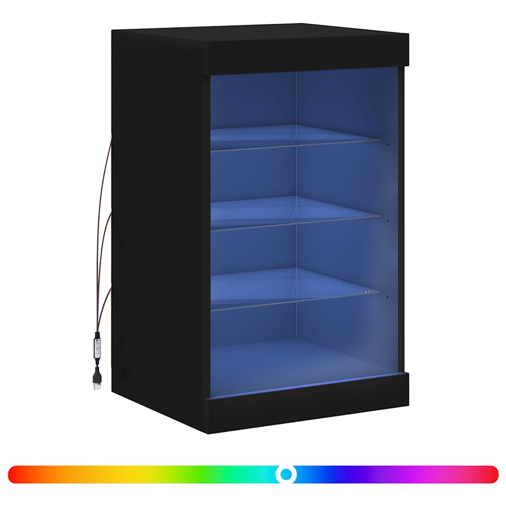 Sideboard with LED Lights Black 41x37x67 cm