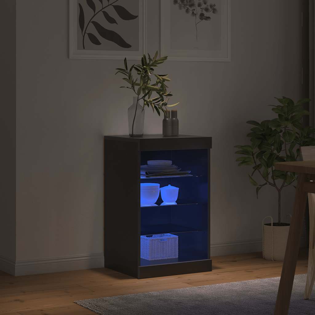 Sideboard with LED Lights Black 41x37x67 cm
