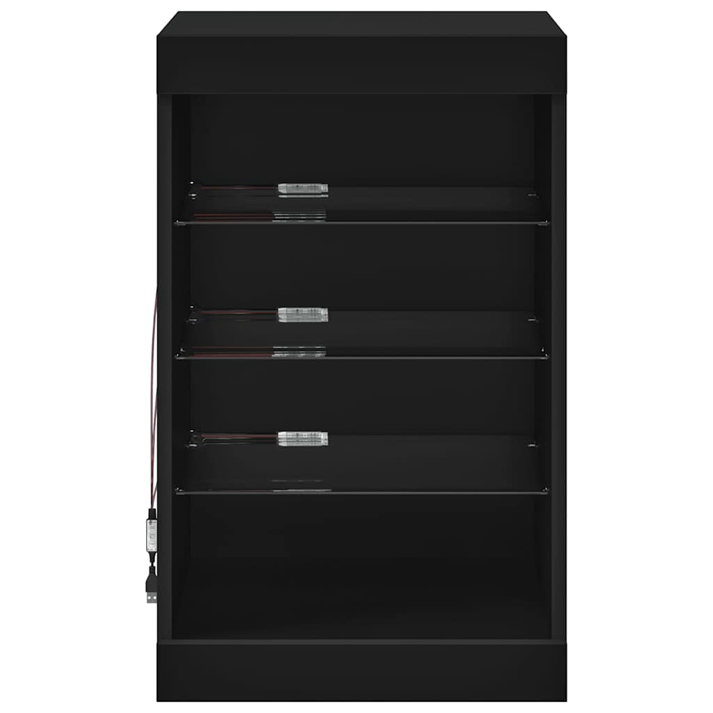 Sideboard with LED Lights Black 41x37x67 cm