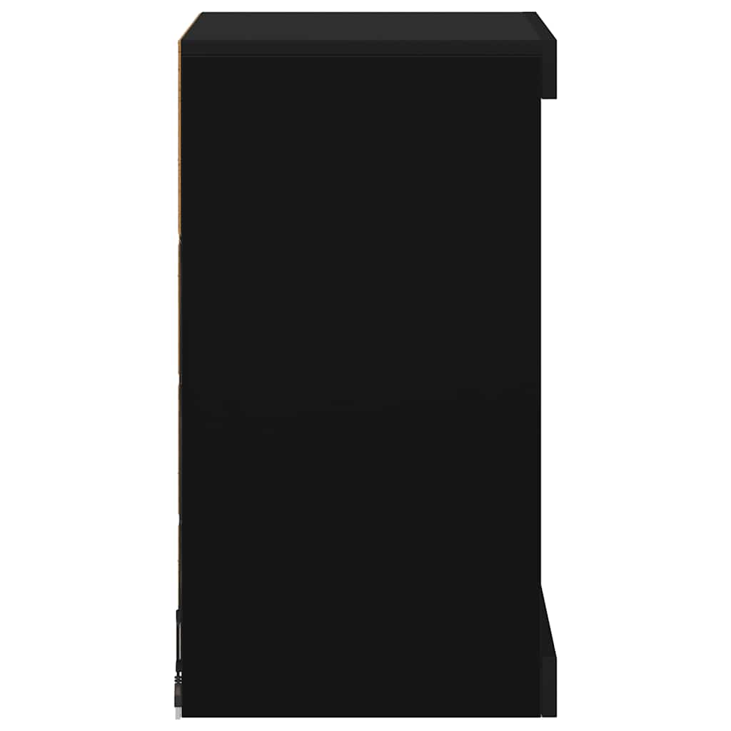 Sideboard with LED Lights Black 41x37x67 cm