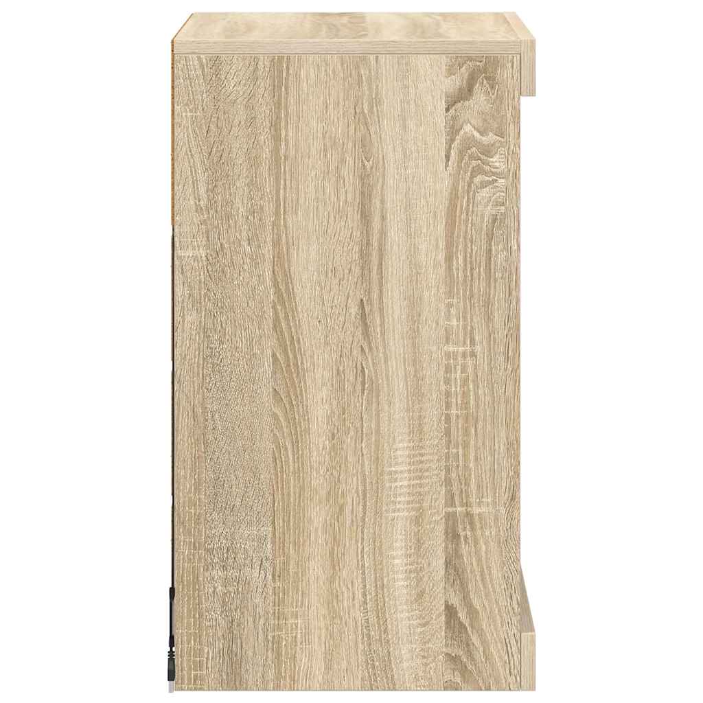 Sideboard with LED Lights Sonoma Oak 41x37x67 cm