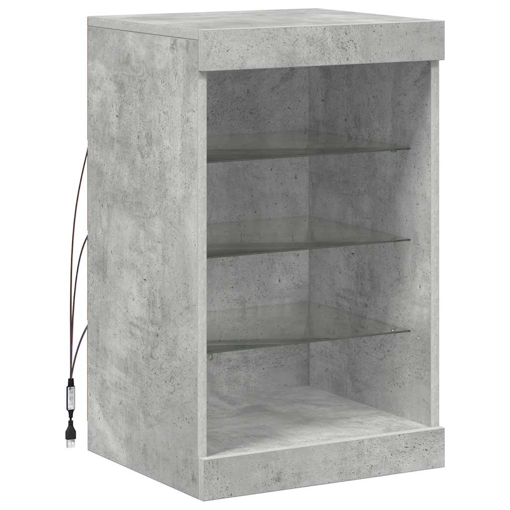 Sideboard with LED Lights Concrete Grey 41x37x67 cm