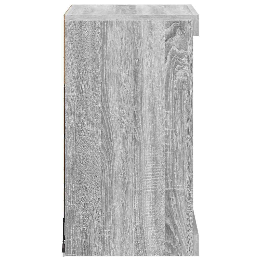 Sideboard with LED Lights Grey Sonoma 41x37x67 cm