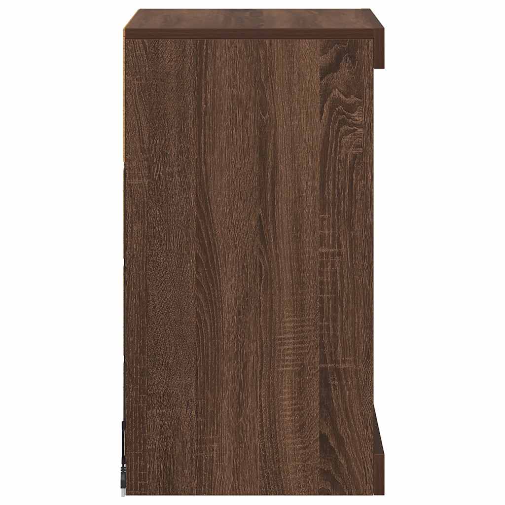 Sideboard with LED Lights Brown Oak 41x37x67 cm