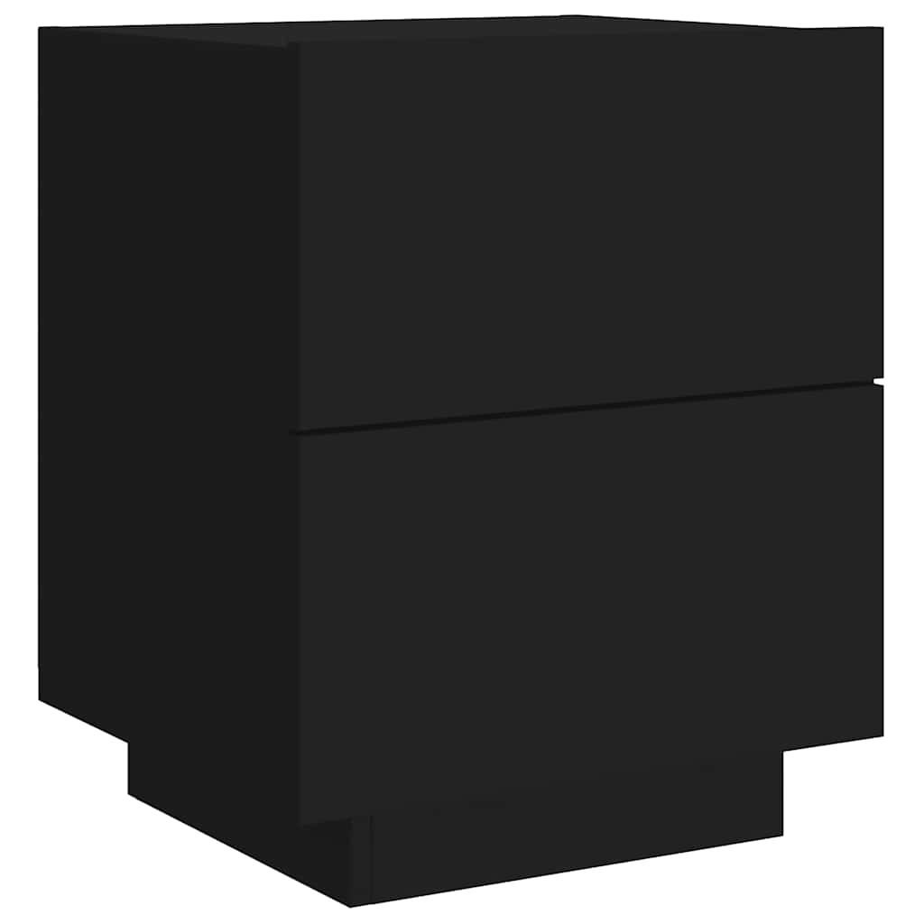 Bedside Cabinet | Set of 2 | Black | Engineered wood | Standard