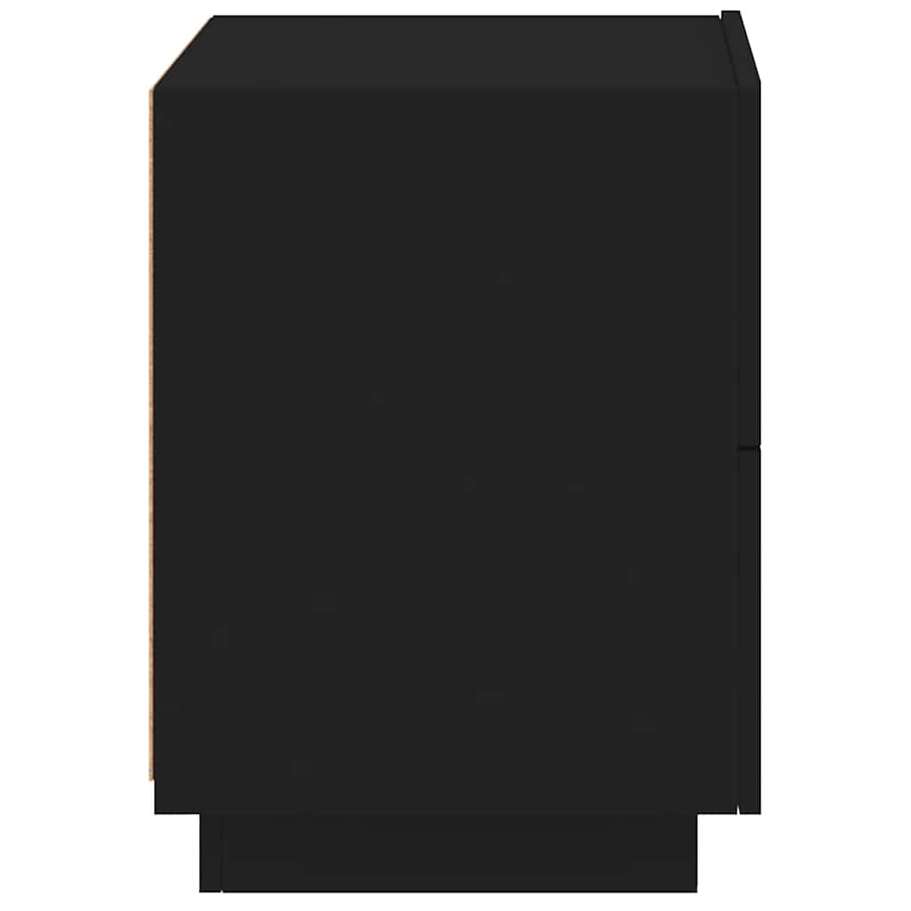 Bedside Cabinet | Set of 2 | Black | Engineered wood | Standard