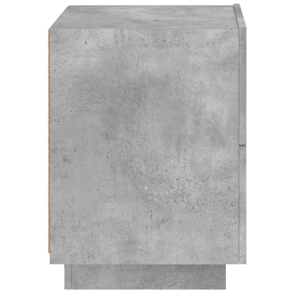 Bedside Cabinets with LED Lights 2 pcs Concrete Grey Engineered Wood
