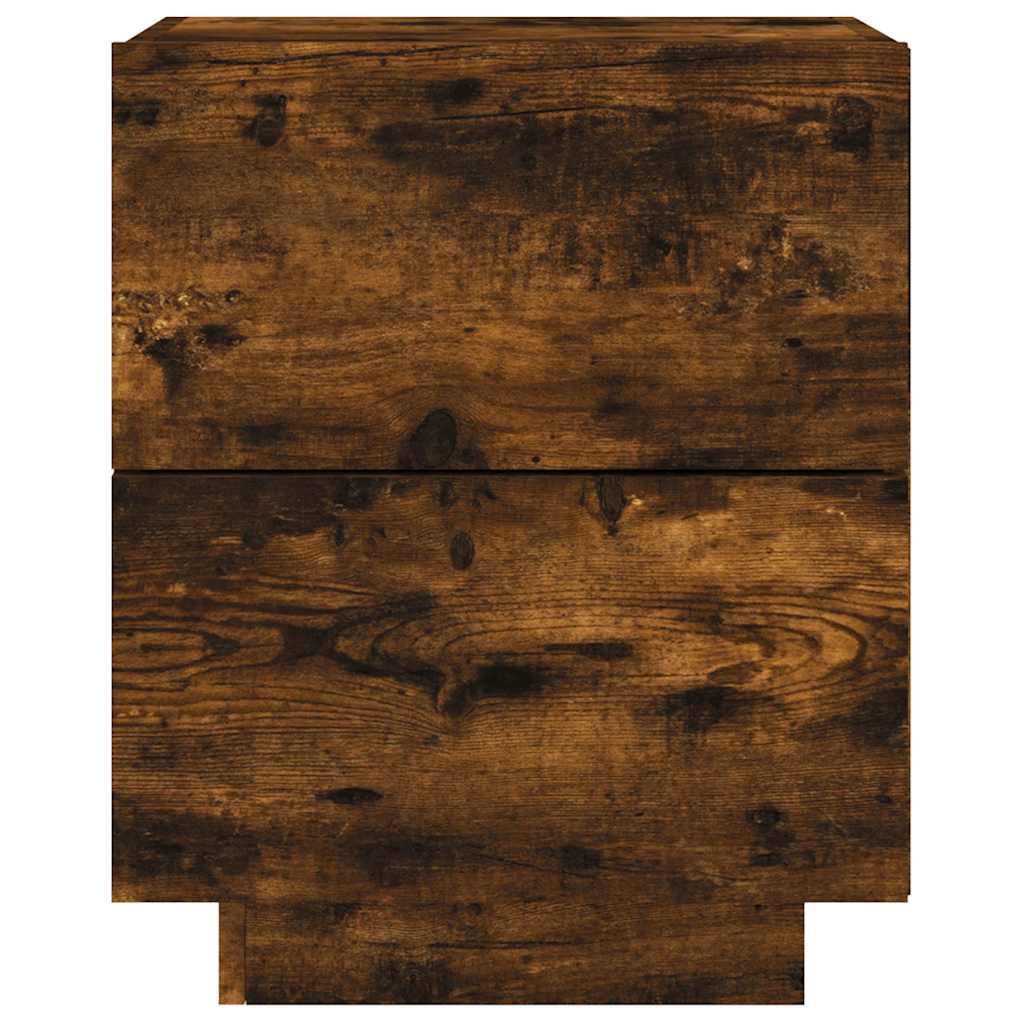 Bedside Cabinets with LED Lights 2 pcs Smoked Oak