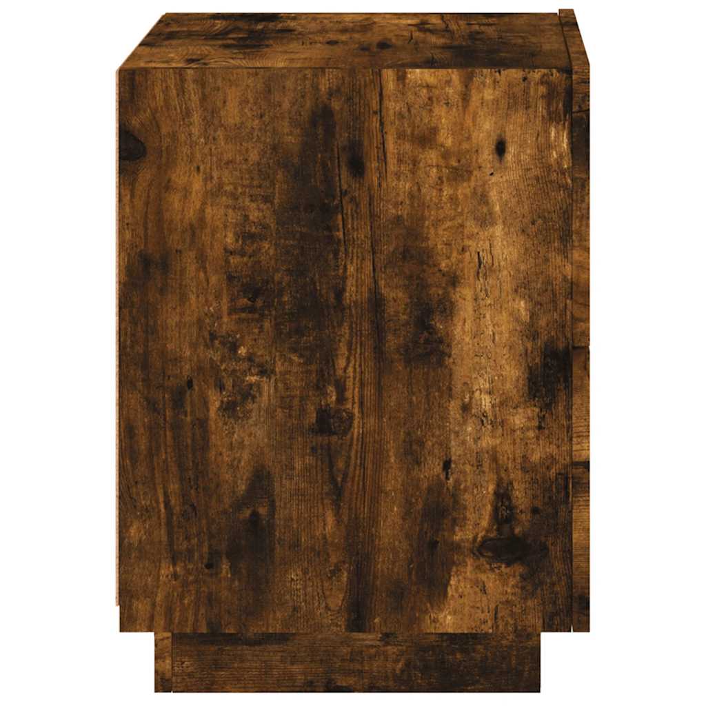 Bedside Cabinets with LED Lights 2 pcs Smoked Oak