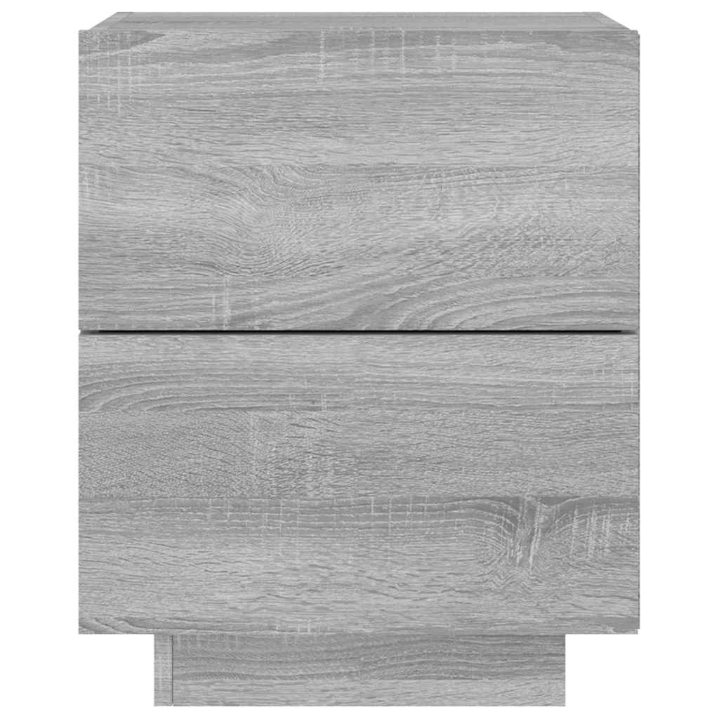 Bedside Cabinet with LED Lights Grey Sonoma Engineered Wood