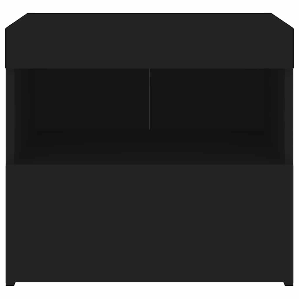 Bedside Cabinet | Black | Engineered wood | 50x40x45 cm | Bedside Cabinet