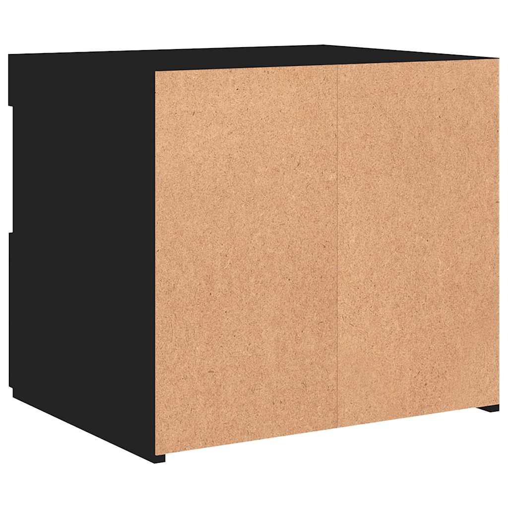 Bedside Cabinet | Black | Engineered wood | 50x40x45 cm | Bedside Cabinet