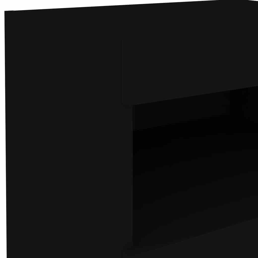 Bedside Cabinet | Black | Engineered wood | 50x40x45 cm | Bedside Cabinet