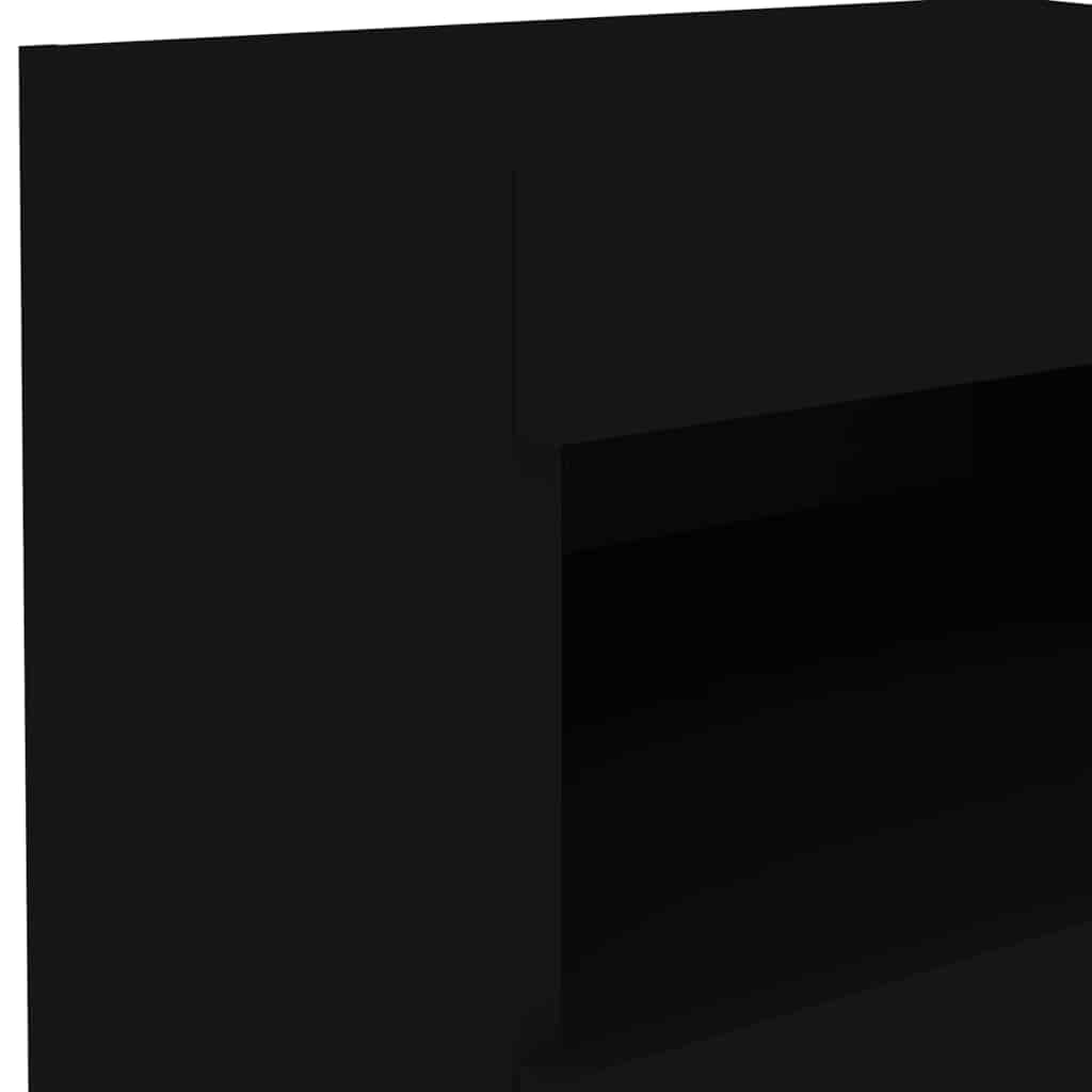Bedside Cabinets with LED Lights 2 pcs Black 50x40x45 cm