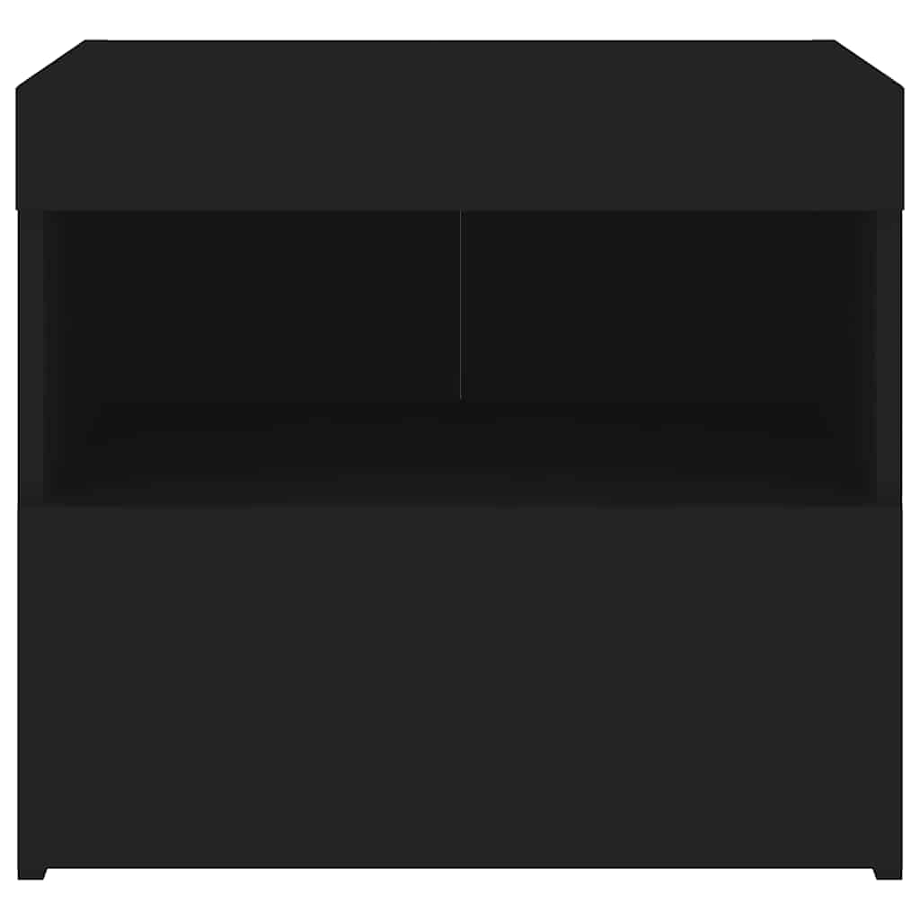 Bedside Cabinets with LED Lights 2 pcs Black 50x40x45 cm
