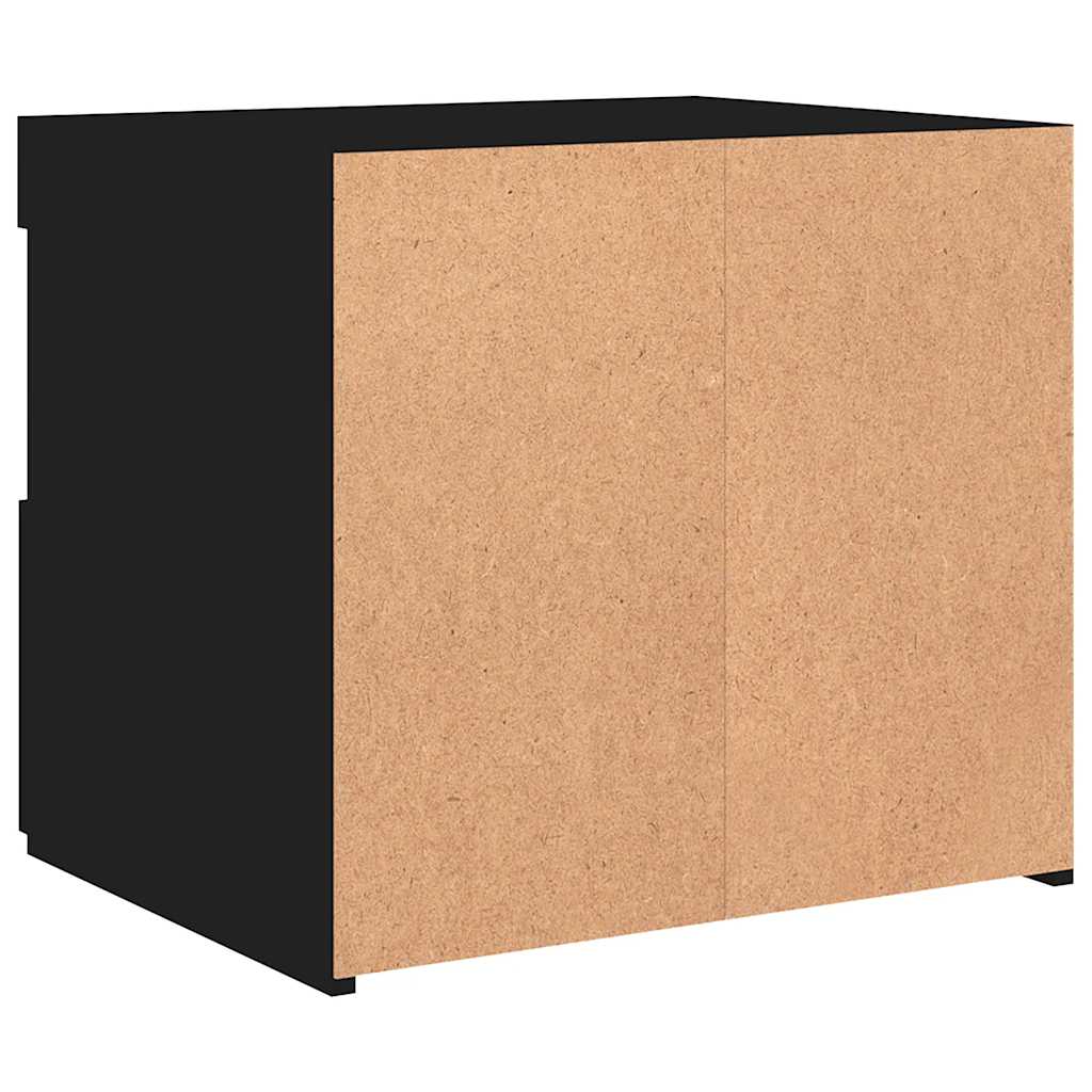 Bedside Cabinet | Set of 2 | Black | Engineered wood | Medium