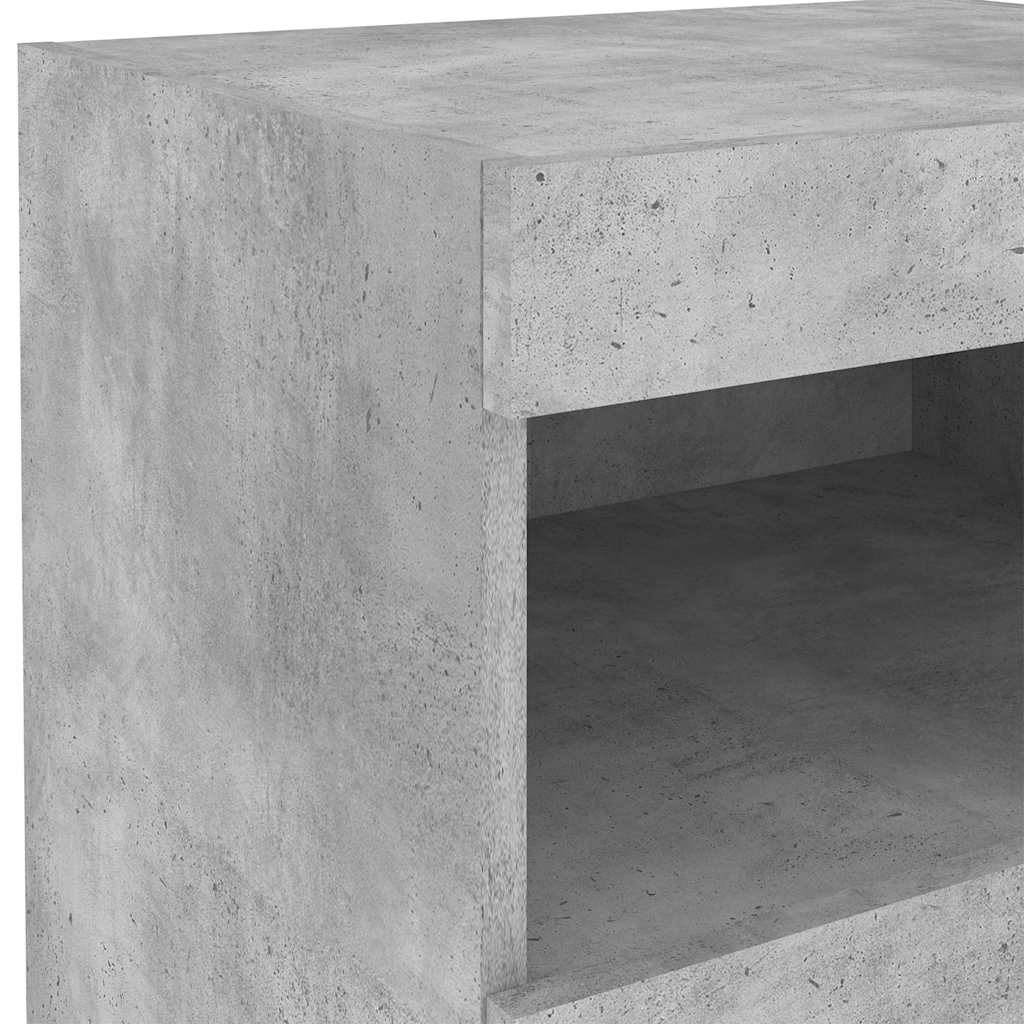 Bedside Cabinets with LED Lights 2 pcs Concrete Grey 50x40x45cm