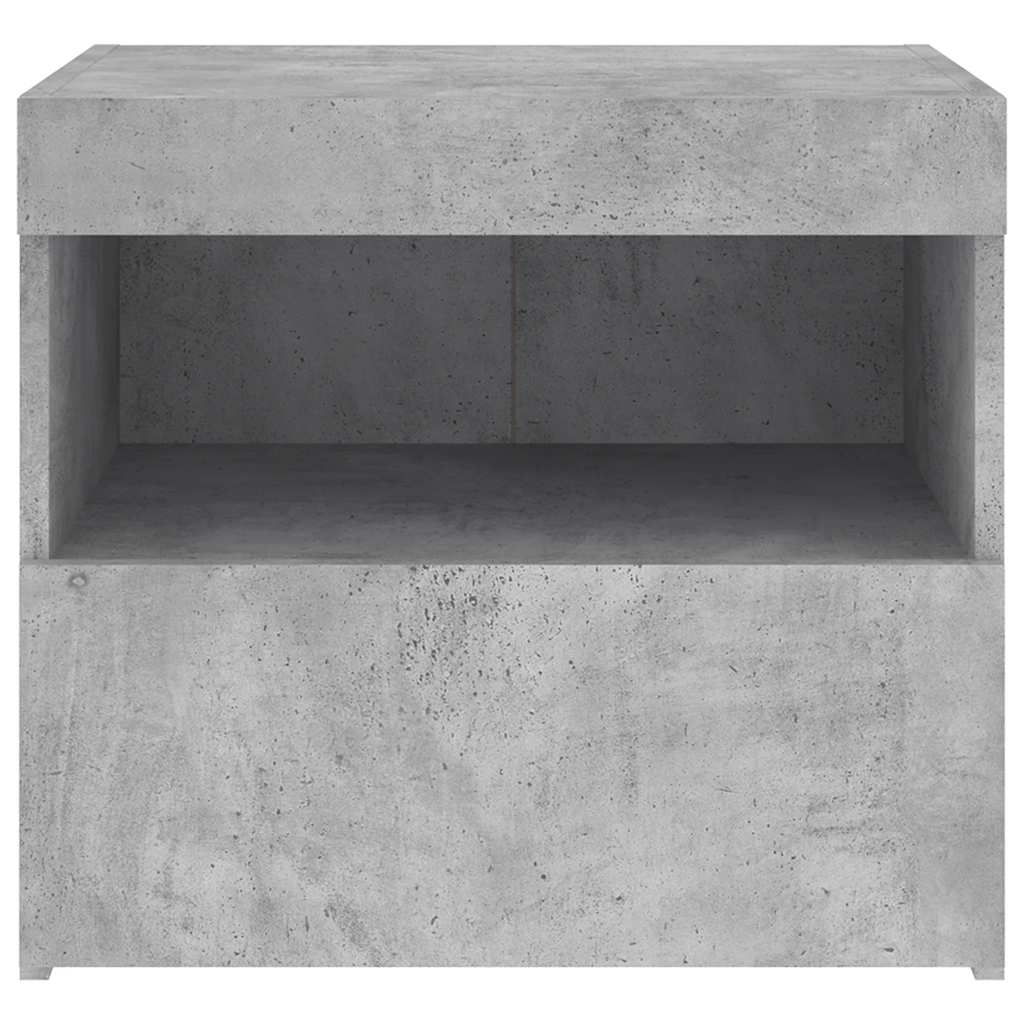 Bedside Cabinets with LED Lights 2 pcs Concrete Grey 50x40x45cm