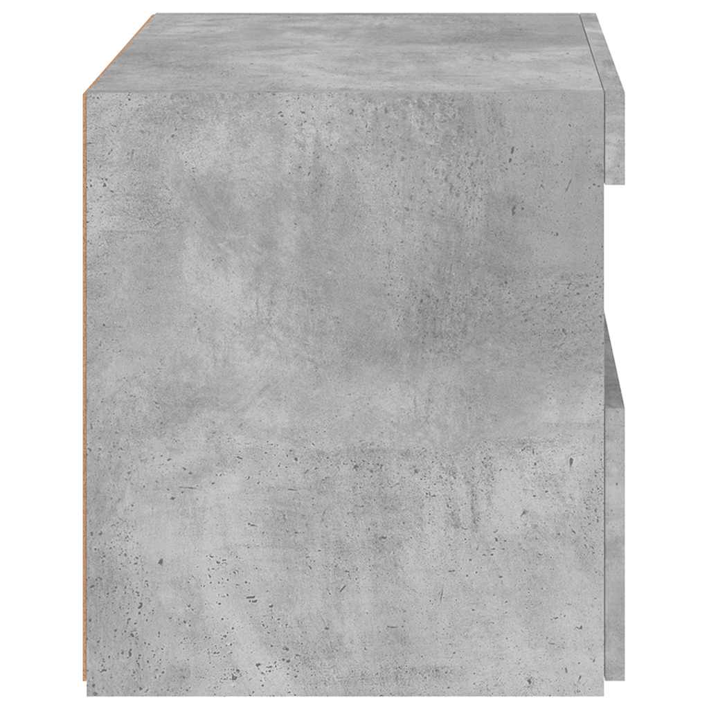 Bedside Cabinets with LED Lights 2 pcs Concrete Grey 50x40x45cm