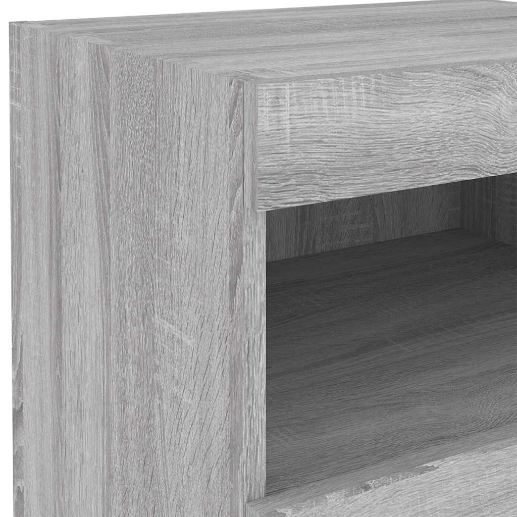 Bedside Cabinets with LED Lights 2 pcs Grey Sonoma 50x40x45 cm